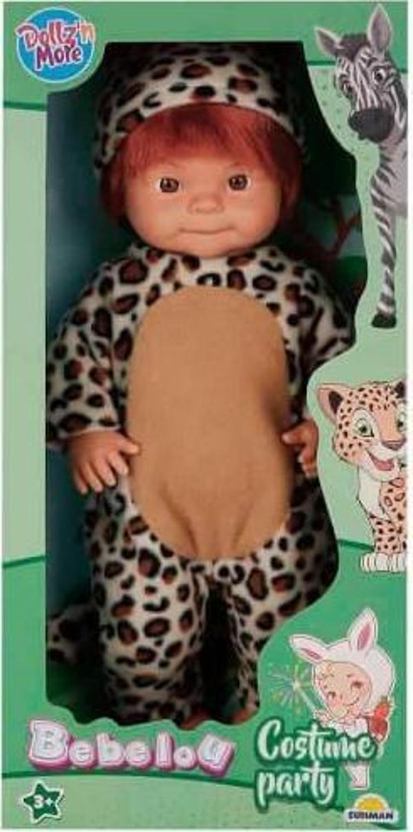 Dollz n More Bebelou Kostüm Partisi Bebeği 40 cm 26236 Leopar Kostümlü - Image 1
