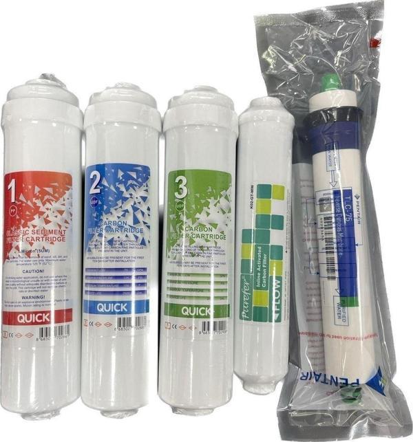 Aqua Bella Pentair Su Arıtma Filtresi - 5'Li Purefer Post Karbonlu Set - Image 1