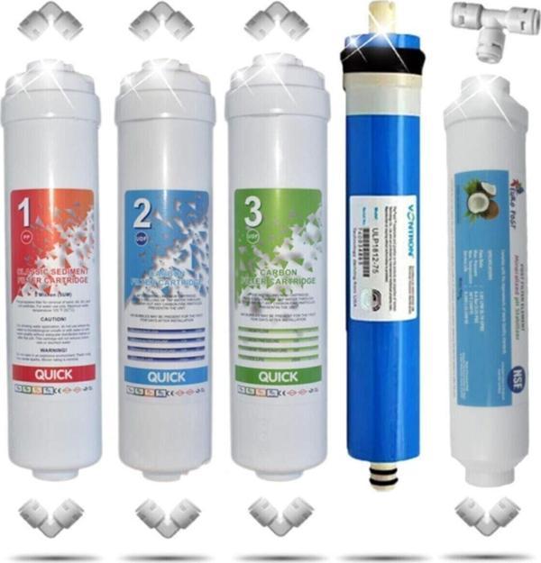 Prolite Store Kapalı Kasa 12 Inç Su Arıtma Cihazı 5 Aşama Inline Vontron Membranlı Filtre Seti - Image 1