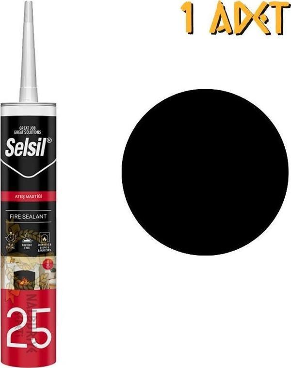 Selsil Isıya Dayanıklı Ateş Mastiği SİYAH 300 ml. - 1 Adet - Image 1