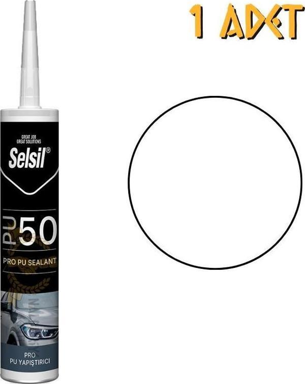 Selsil Poliüretan Mastik Yapıştırıcı PU50 BEYAZ 280 ml. - 1 Adet - Image 1