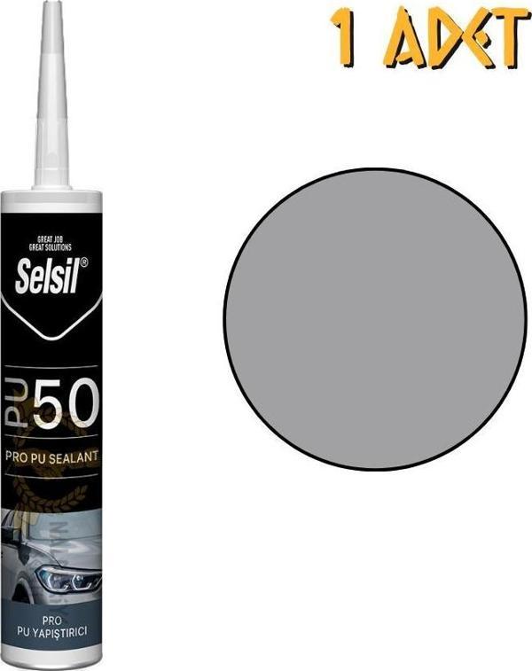 Selsil Poliüretan Mastik Yapıştırıcı PU50 GRİ 280 ml. - 1 Adet - Image 1