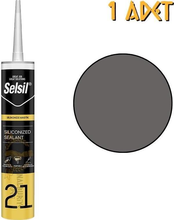 Selsil Silikonize Mastik ANTRASİT GRİ 500 gr. - 1 Adet - Image 1