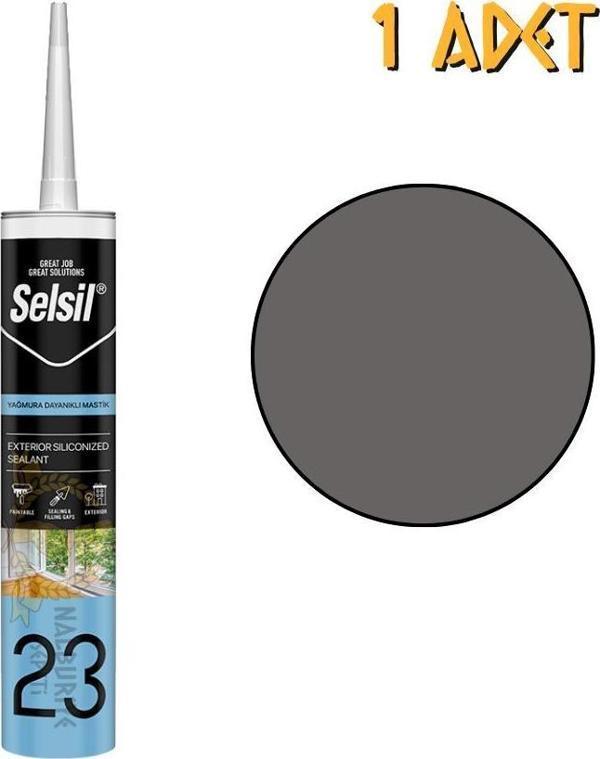 Selsil Yağmura Dayanıklı Silikonize Mastik ANTRASİT 485 gr. - 1 Adet - Image 1