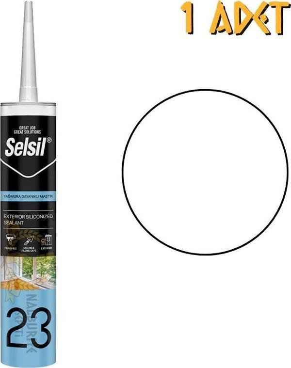 Selsil Yağmura Dayanıklı Silikonize Mastik BEYAZ 485 gr. - 1 Adet - Image 1