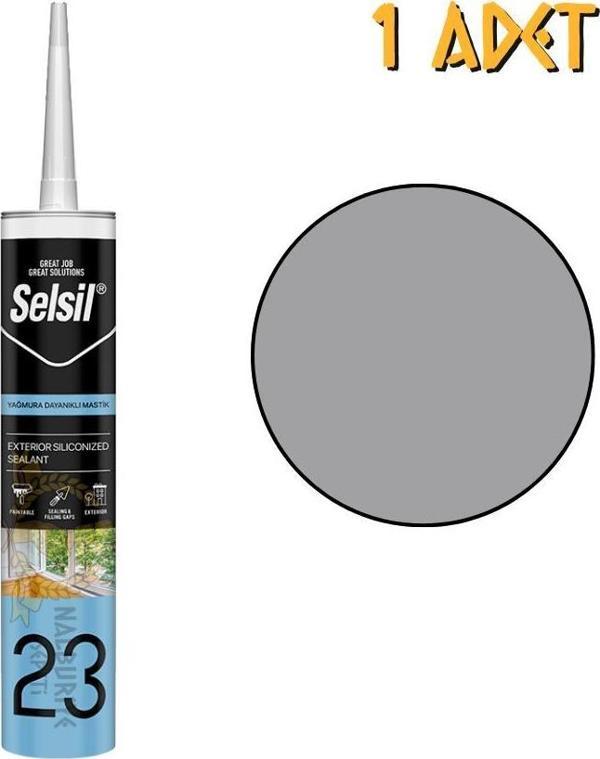 Selsil Yağmura Dayanıklı Silikonize Mastik GRİ 485 gr. - 1 Adet - Image 1