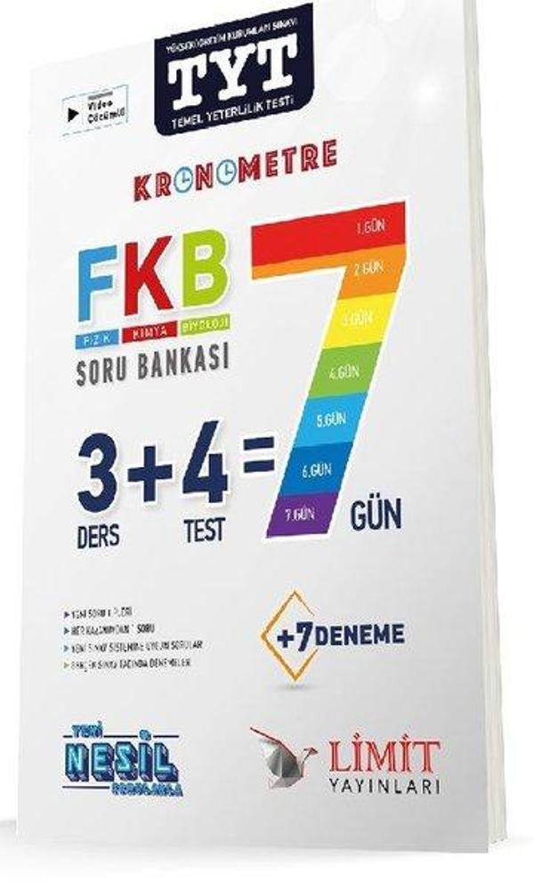 Limit TYT Fizik - Kimya - Biyoloji Soru Bankası - Limit Yayınları - Image 1