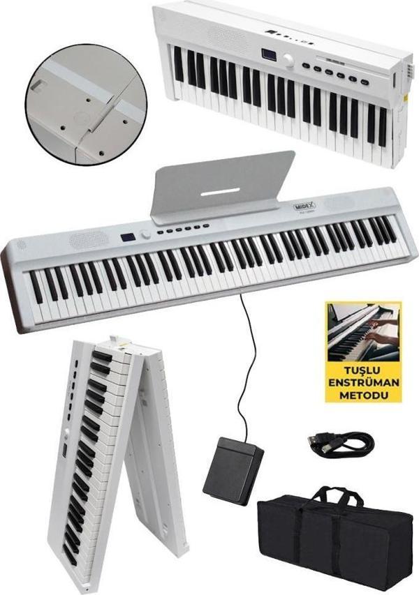 Midex PLX-120WH Yüksek Kaliteli Katlanır Taşınabilir Dijital Piyano - Image 1