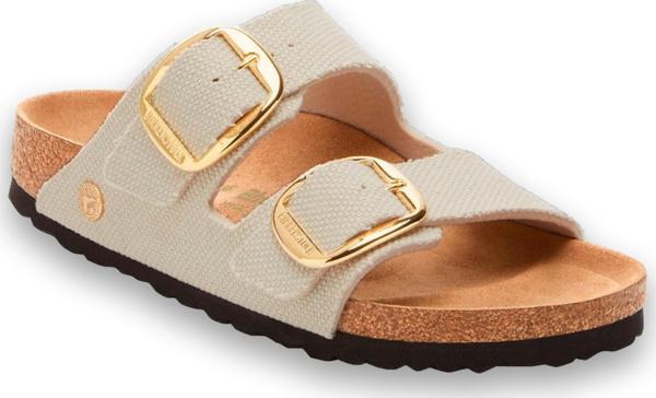 Birkenstock Arizona Big Buckle Tex Rough Vegan Krem Kadın Terlik 37 - Image 1
