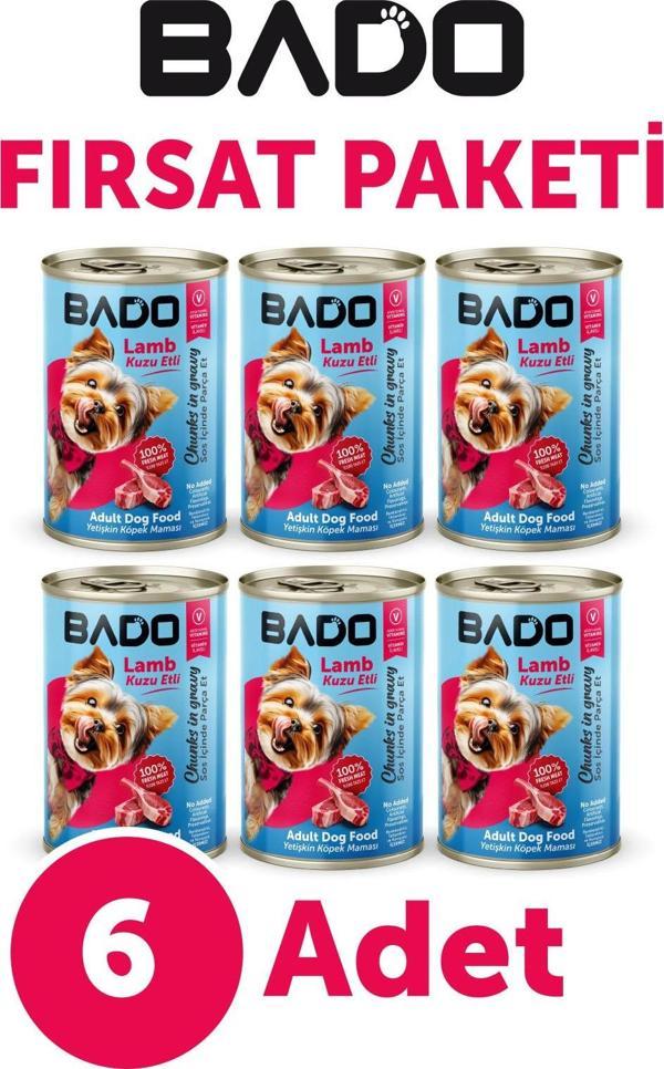Bado Yaş Köpek Maması Kuzu Etli 400Gr 6Lı - Image 1