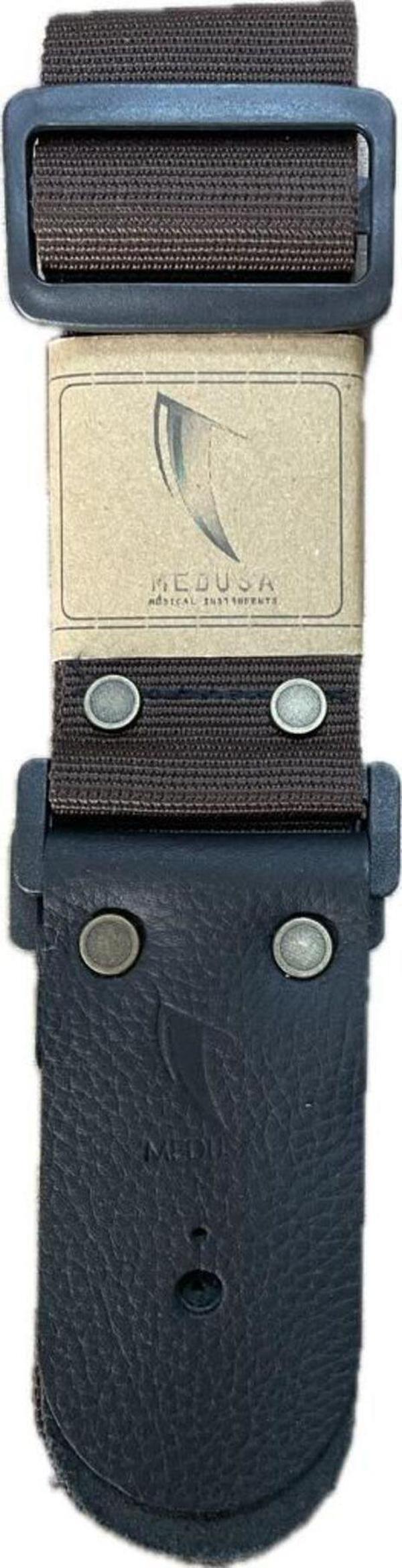 Medusa Espresso Brown Deri Uçlu Gitar Askısı - Image 1