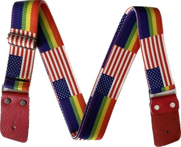 Medusa G-Strap Stars & Stripes Deri Uçlu Ukulele Ve Gitar Askısı - Image 1