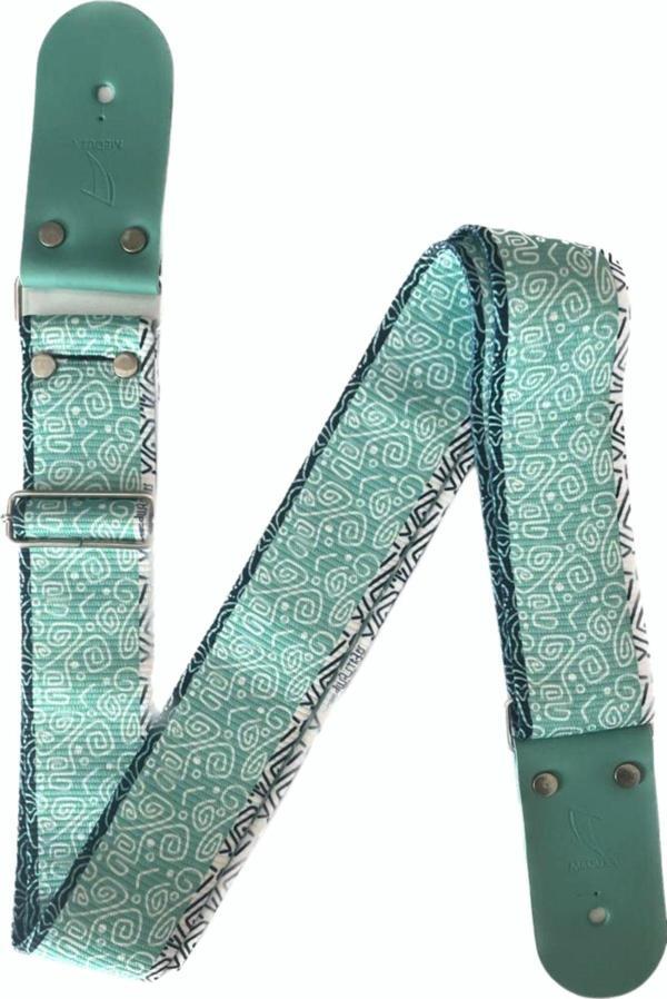 Medusa Minty Green Deri Uçlu Gitar Askısı - Image 1