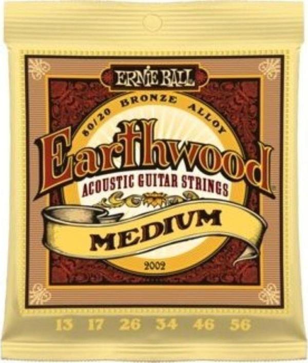 Ernie Ball 2002 13-56 Earthwood Medium Akustik Gitar Teli 80/20 Bronze - Image 1