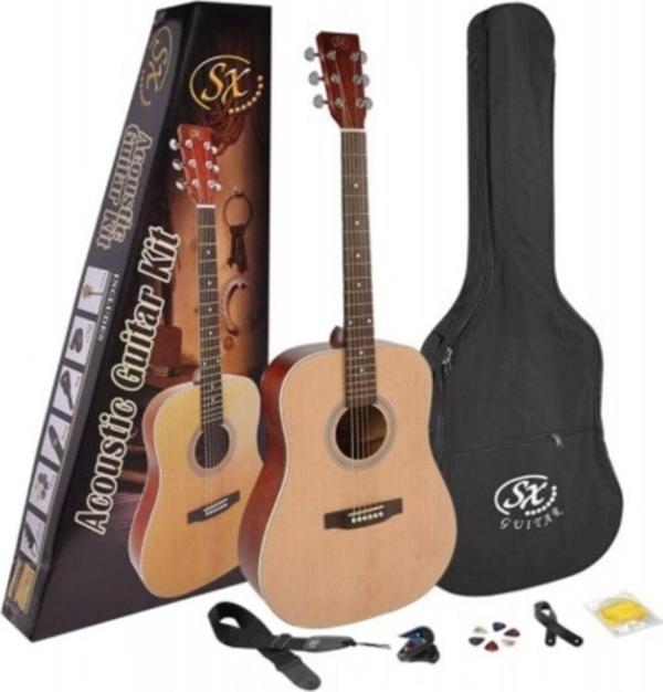 Sx Sd204K 4/4 Akustik Gitar Paketi (Natural) - Image 1