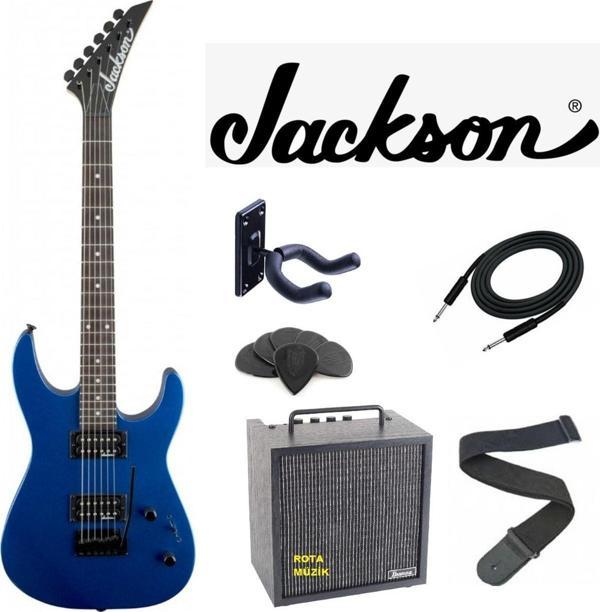 Ibanez Jackson Js11 Dinky 2-Point Tremolo Amaranth Klavye Metallic Blue Elektro Gitar Set - Image 1