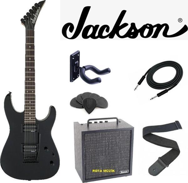 Jackson Js11 Dinky 2-Point Tremolo Amaranth Klavye Gloss Black Elektro Gitar Set - Image 1
