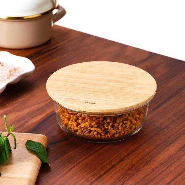 Emsan Naturel 650 ml Yuvarlak Borosilikat Saklama Kabı - Image 1