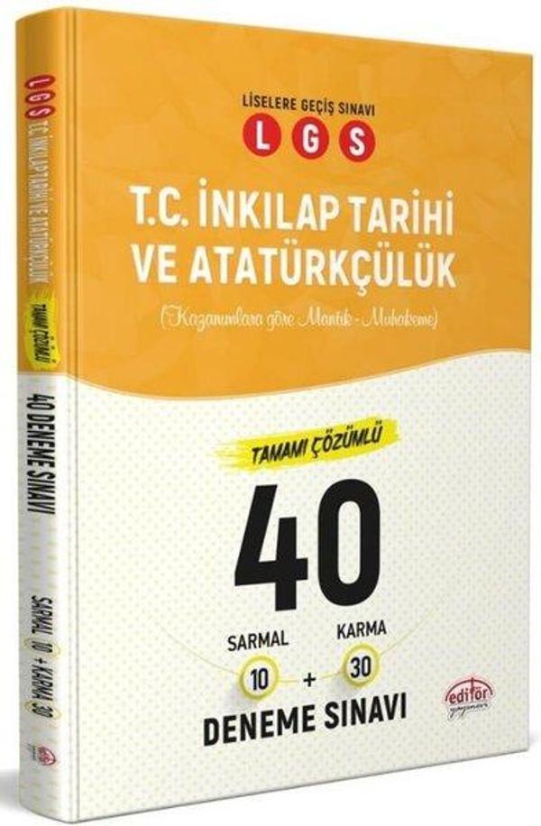 LGS T.C.İnkılap Tarihi ve Atatürkçülük Tamamı Çözümlü 40 Deneme Sınavı - Editör - Image 1