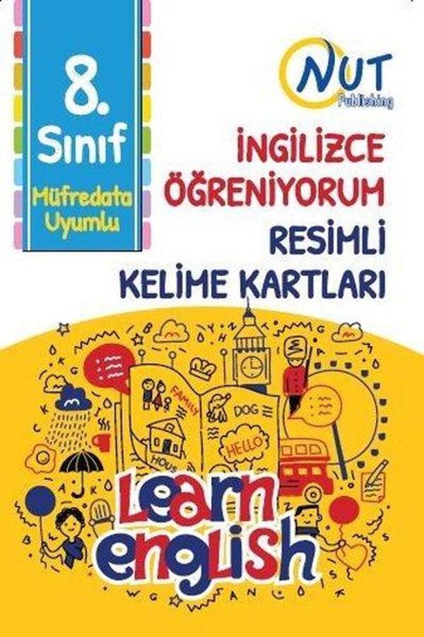 8.Sınıf İngilizce Öğreniyorum Resimli Kelime Kartları - Nut Publishing - Image 1