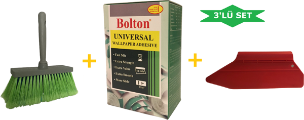 3'lü Set 250 gr Duvar Kağıdı Yapıştırıcısı (Tutkal-Spatula-Fırça ) - Image 1