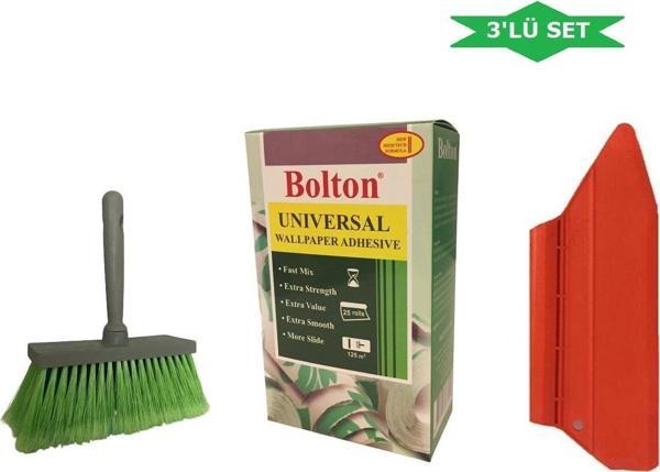3'lü Set 500 Gr. Duvar Kağıdı Yapıştırıcısı Tutkalı (tutkal-spatula-fırça) - Image 1