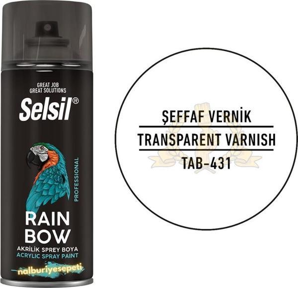 Selsil Rainbow Akrilik Sprey ŞEFFAF PARLAK VERNİK 400 ml. - Image 1