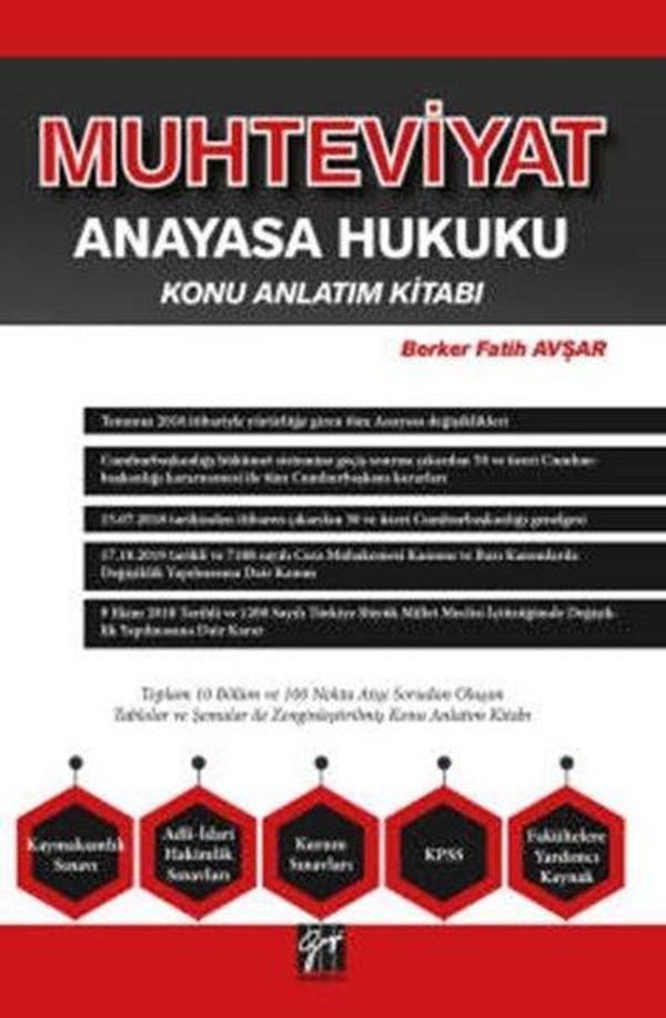 Muhteviyat Anayasa Hukuku Konu Anlatım Kitabı - Gazi Kitabevi - Image 1