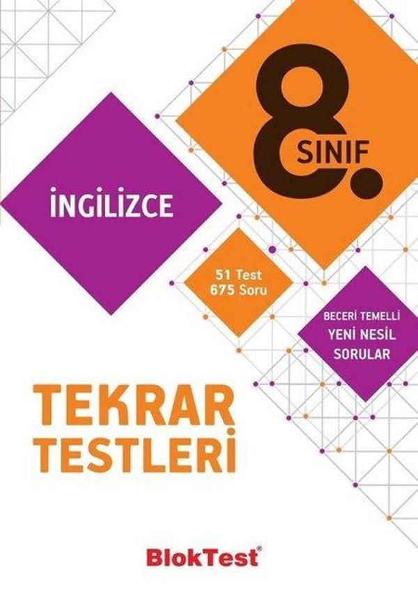 8.Sınıf İngilizce Tekrar Testleri - Bloktest Yayınları - Image 1