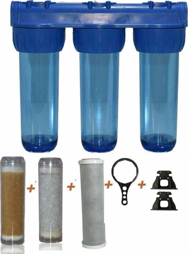 Aqua Bella Kireç Önleyici Su Arıtma Filtre Seti 3'Lü Delüx Set - Image 1
