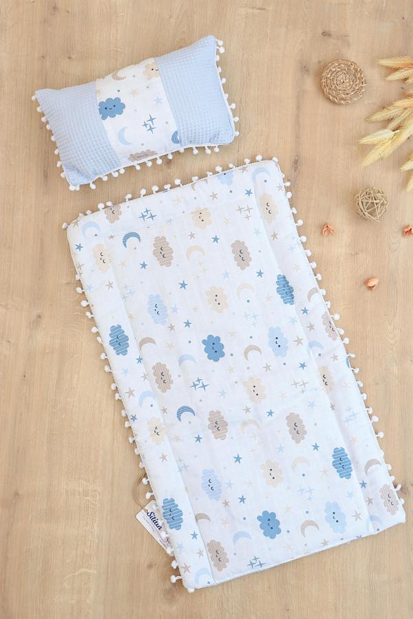 Erkek Bebek Müslin Pike Tabanlı Yastıklı Alt açma Seti STL6776 - Image 1