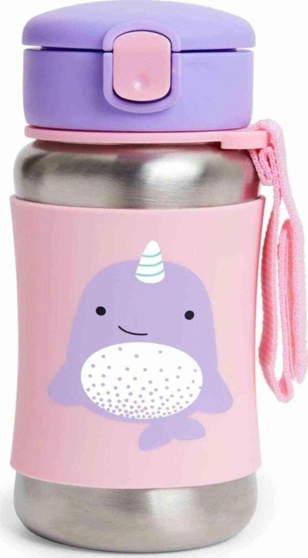 Skip Hop Pipetli Paslanmaz Çelik Suluk 350Ml Narwhal - Yubi Oyuncak - Image 1