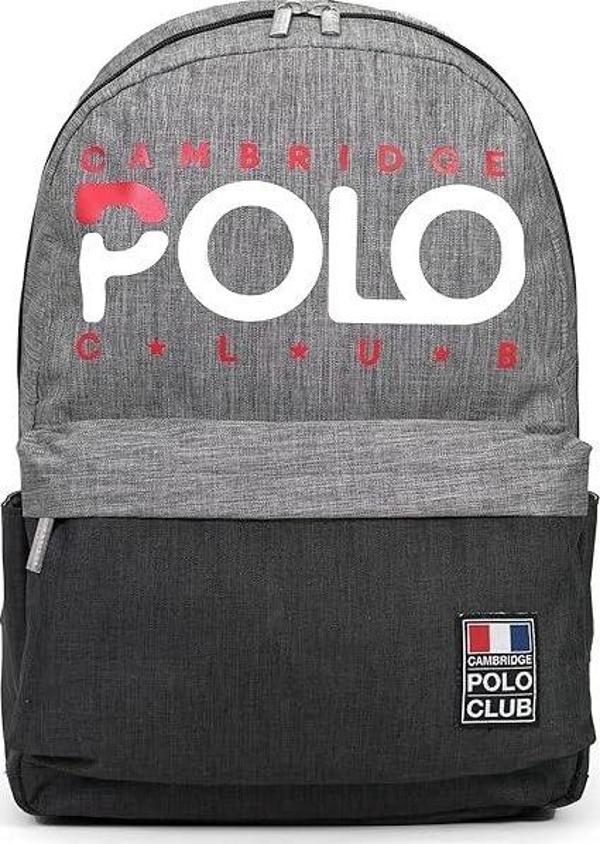 Cambridge Polo Club Normcore Matara Cepli Unisex Sırt Çantası Gri / CPC3027.003 - Image 1