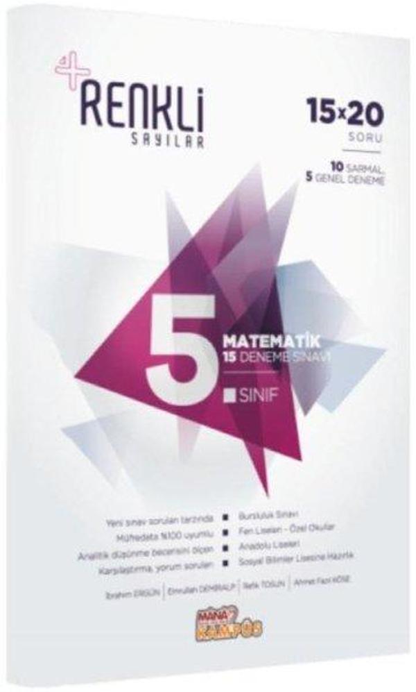 5.Sınıf Matematik 15 Deneme Sınavı-Renkli Sayılar - Mana Kampüs - Image 1