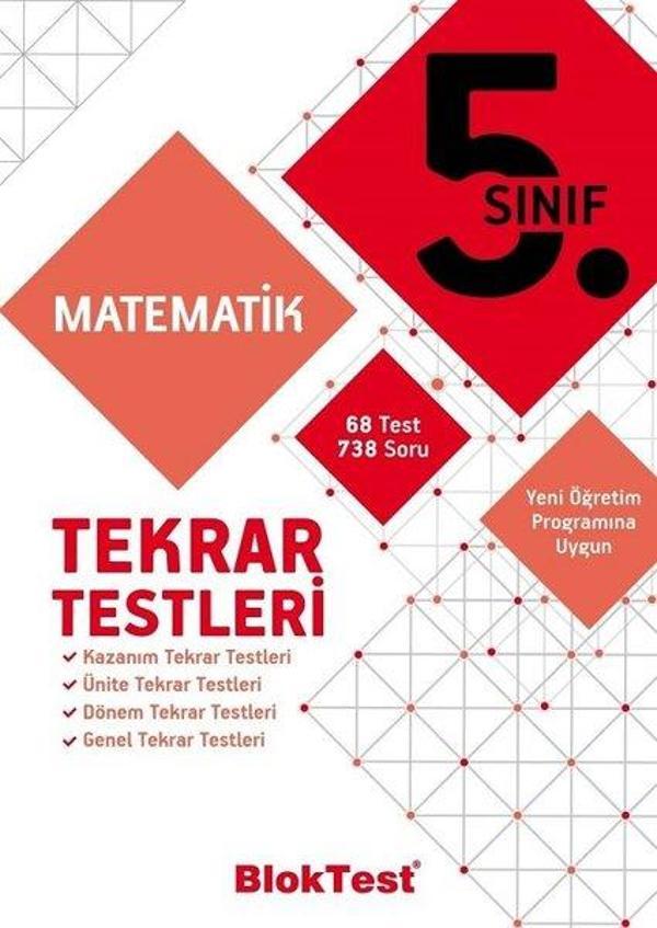 5.Sınıf Matematik Tekrar Testleri - Bloktest Yayınları - Image 1