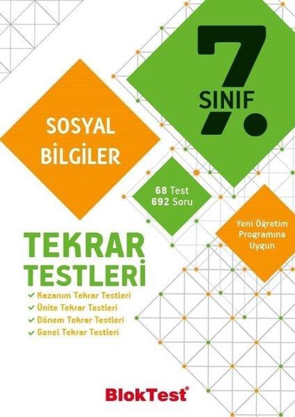 7.Sınıf Sosyal Bilgiler Tekrar Testleri - Bloktest Yayınları - Image 1