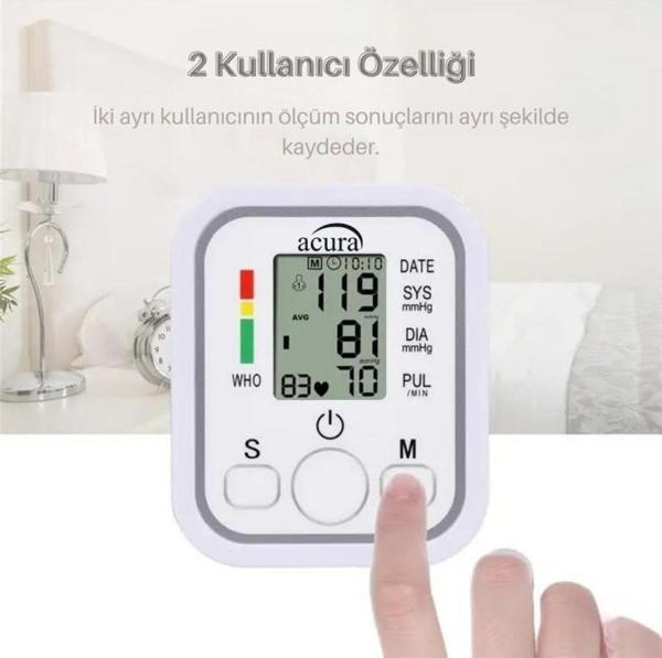 Acura AC-463K Türkçe Konuşan Çift Kullanıcı Özellikli Koldan Tansiyon Aleti - Image 1