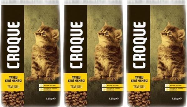 Croque Tavuklu Yavru Kedi Mamasi 1,5kg*3 Adet - Image 1