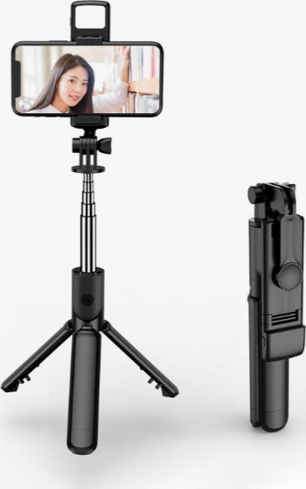 Petinka Selfie Çubuğu Kumandalı LED Işıklı Ayaklı Uzayabilen Taşınabilir Masa Üstü Tripod - Image 1