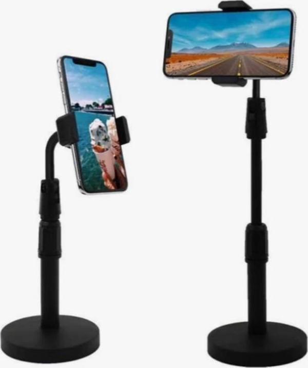 Petinka Tablet Telefon Standı Masa Üstü Plastik Siyah Telefon Tutucu - Image 1