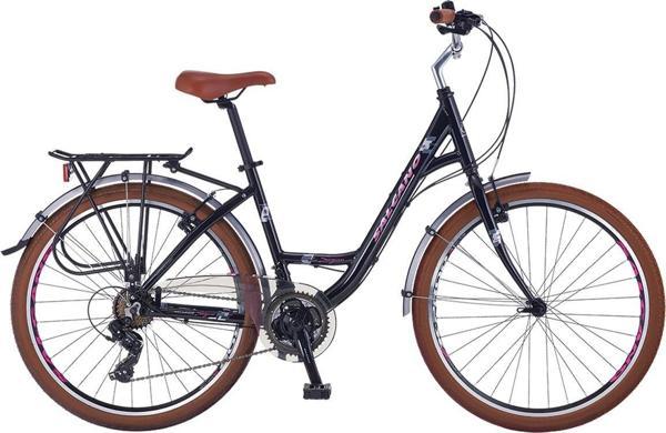 Salcano SARAJEVO 26 Lady 26" Jant 41 CM Kadro 21 Vites Şehir Bisikleti Siyah Mor - Image 1