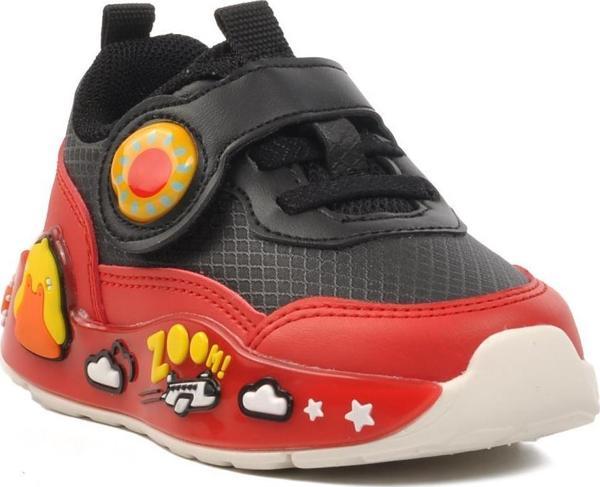 Pepino 1739-B Siyah-Kırmızı Unisex Çocuk Cırtlı Sneaker - Image 1
