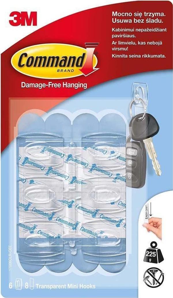 Command™ 17006CLR-CEE Mini Boy Şeffaf Askı - Image 1