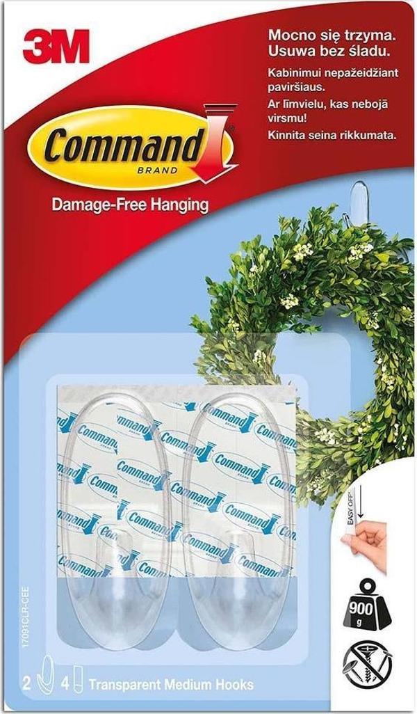 Command™ 17091-CEE Orta Boy Şeffaf Askı - Image 1