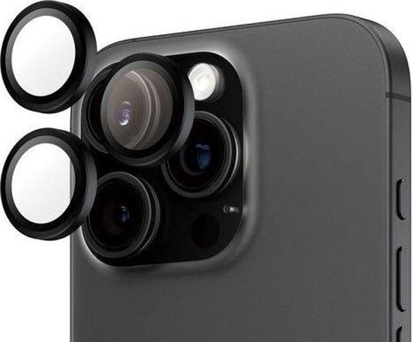 PanzerGlass® iPhone 16 Pro/16 Pro Max, Hoops™ Siyah, Kamera Koruyucu - Image 1