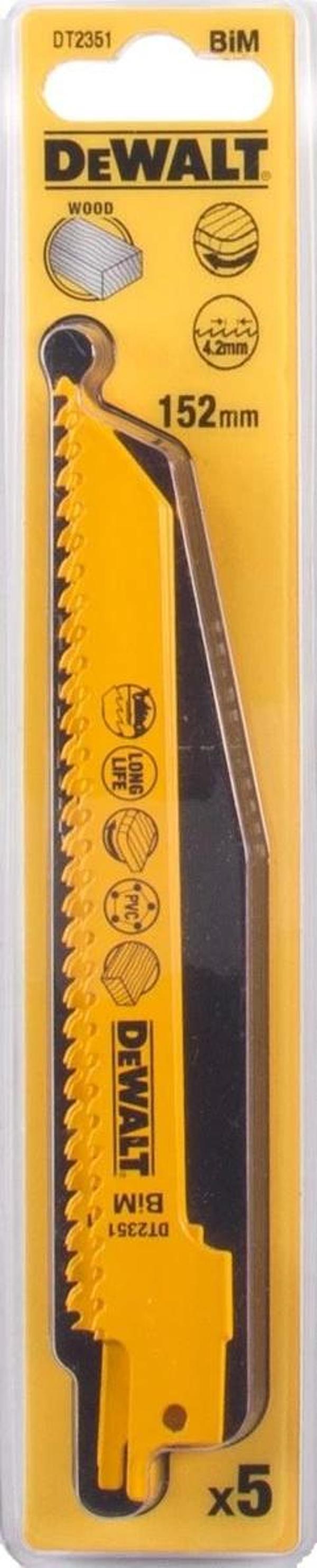 Dewalt DT2351 Ahşap Kesim Tilki Kuyruğu Testere Bıçağı Ahşap,Plastik 5 Adet - Image 1