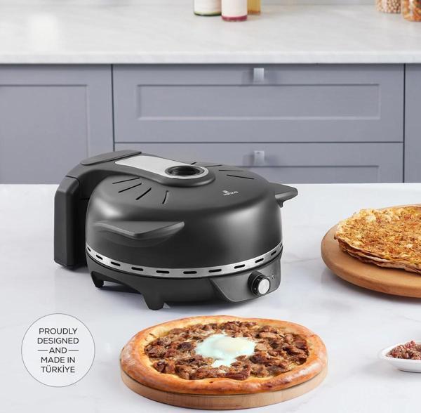 Karaca Gastro Biodiamond Matte Black 10in1 Lahmacun ve Pizza Makinesi - Image 1