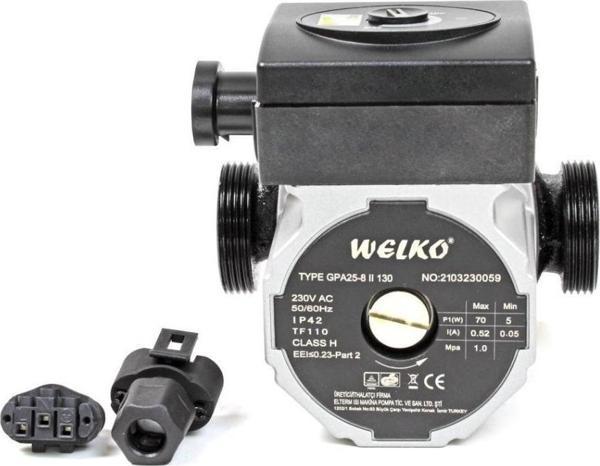 Welko GPA 25-8 130 mm 18-25.000 Kazan İçin Frekans Konvertörlü Sirkülasyon Pompası 8 mss 4,2 m3/h - Image 1