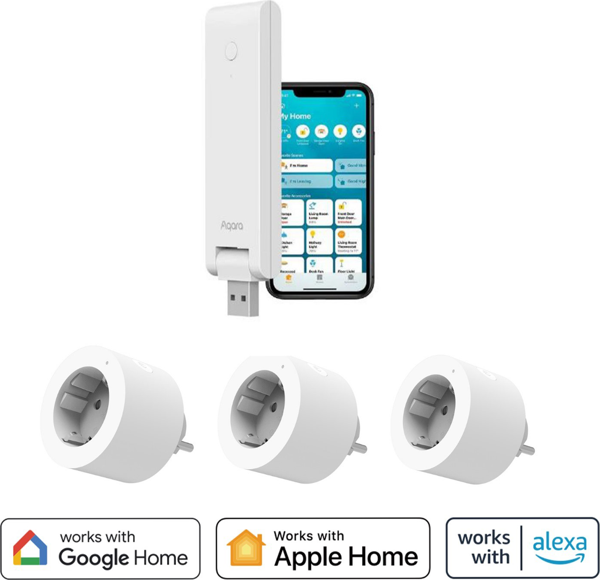 Aqara Akıllı Kontrol Hub E1 ve 3 Adet Tekli Priz - Image 1
