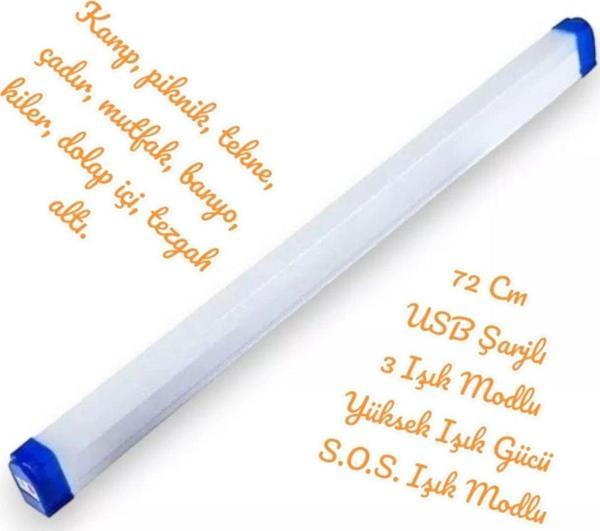 Full Reyon 72 Cm, 30 Watt, Şarjlı, Acil Yardım Modlu, Dimli, Tekne, Çadır, Tezgah Altı, Dolap İçi Led Aplik - Image 1